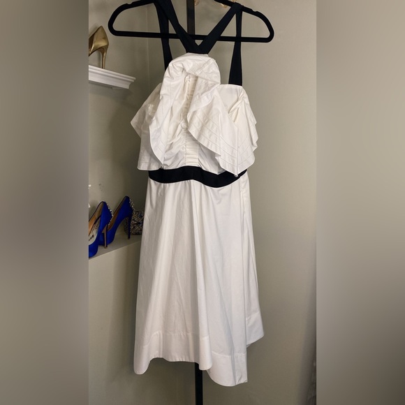 Off The Shoulder Halter Dress
White Ruffle Off Shoulder Dress by Derek Lam - Picture 15 of 16